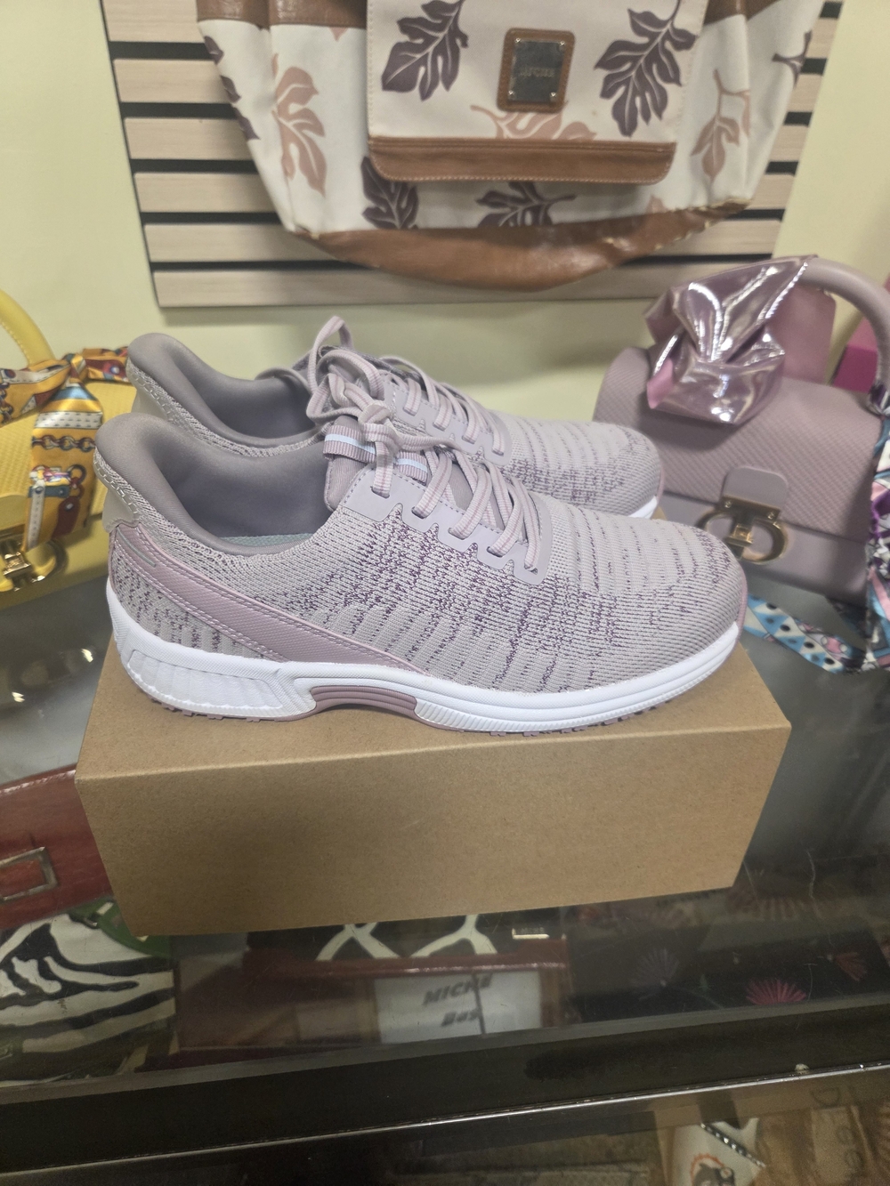 Lavender Purple Orthepedic Athletic Walking Work Sneaker w/inserts Womens US 8.5